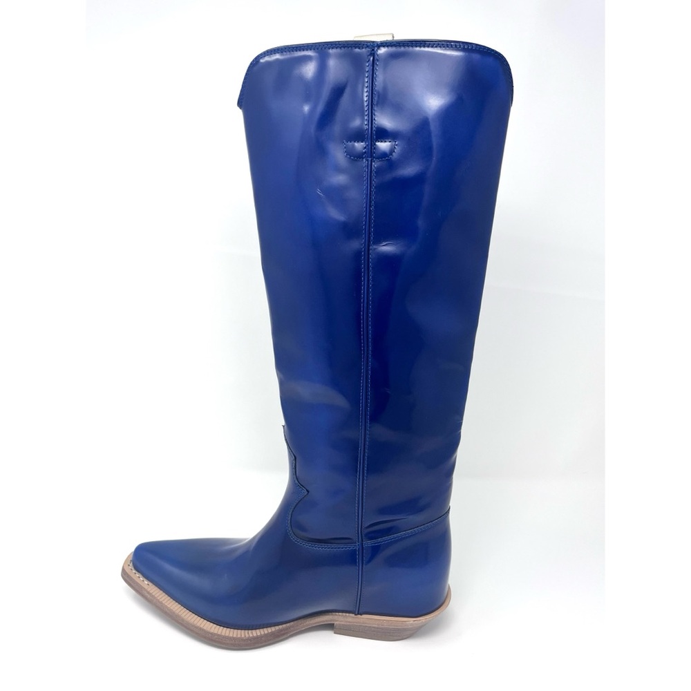 CHLOÉ Nellie Tall Western Boots Majestic Blue Sz 6/EU36 Festival Runway BrandNEW - Picture 3 of 15